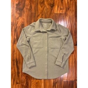 Sonoma Goods for Life Sage Green Textured Knit Button Down Shirt Shacket Mens M